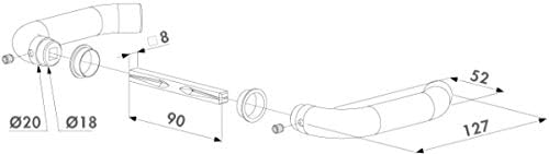 LOCINOX Edelstahl Drückerpaar 3006I, Drückergarnitur, Tordrücker, Torklinke