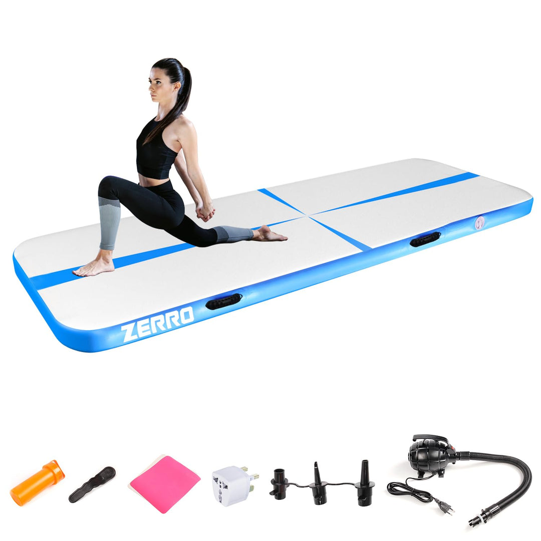 CCLIFE Tumbling Airtrack Turnmatte Rolle Air Roll 1/3/4/5m Aufblasbar Gymnastik klappbar mit Elektri