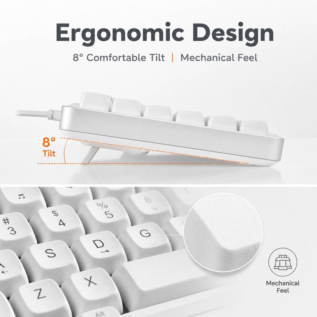QWERTZ Kabelgebundenes Tastatur Maus Set, USB Full-Size Tastatur mit RGB LED Beleuchtung, leise Memb