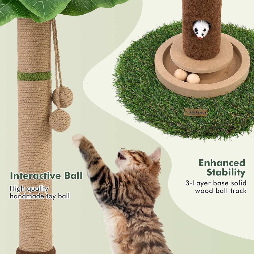 Katzenkratzbaum, 89,9 cm hoch, Katzenkratzbaum für Indoor-Katzen mit Katzenspielzeug, Mausloch und i