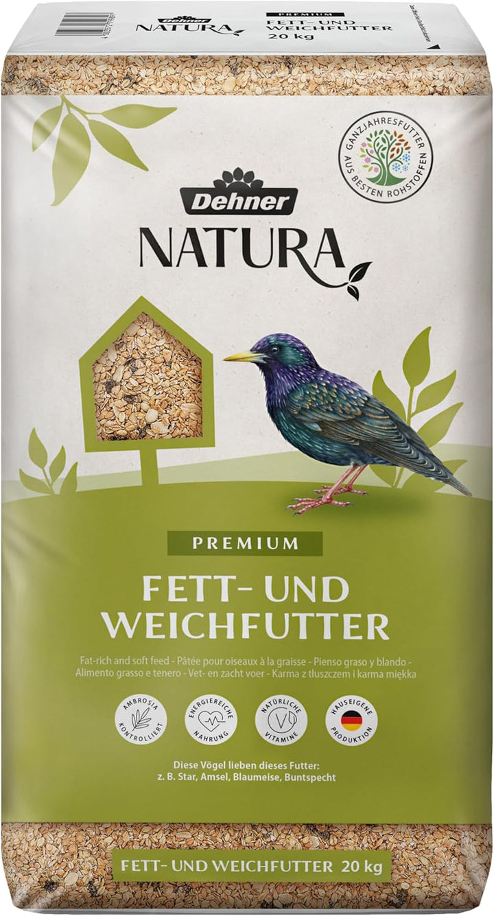 Dehner Natura Wildvogelfutter, Fett- und Weichfutter, 20 kg 20 kg (1er Pack) Single, 20 kg (1er Pack