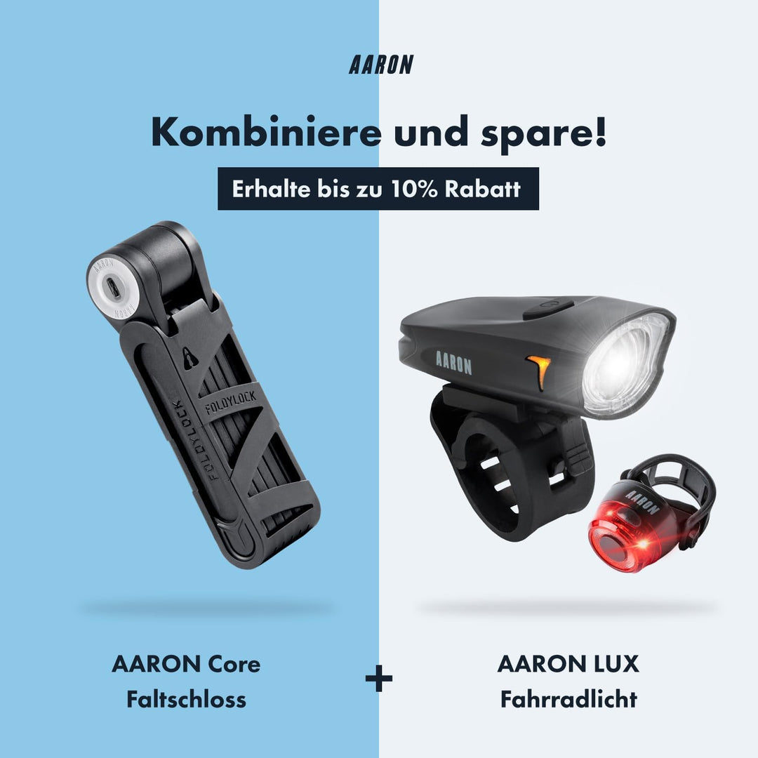 AARON Fahrradschloss - sicheres Faltschloss Stufe 14, patentiertes Hochsicherheitsschloss mit Halter