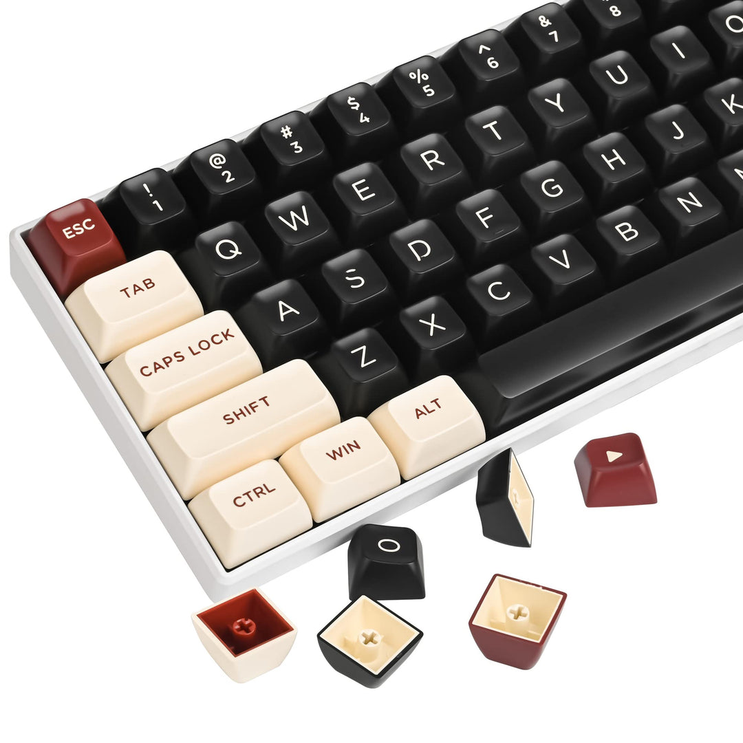 SOLIDEE 150 Tastenkappen 60 Prozent 150 Tasten Double Shot PBT Custom Gaming Keycaps ASA-Profil für