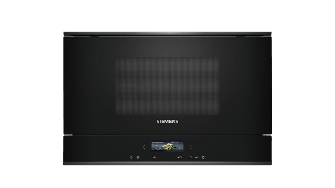 Siemens BF722L1B1 iQ700 Einbau-Mikrowelle, Schwarz, cookControl7 - Automatikprogramme, humidClean Pl