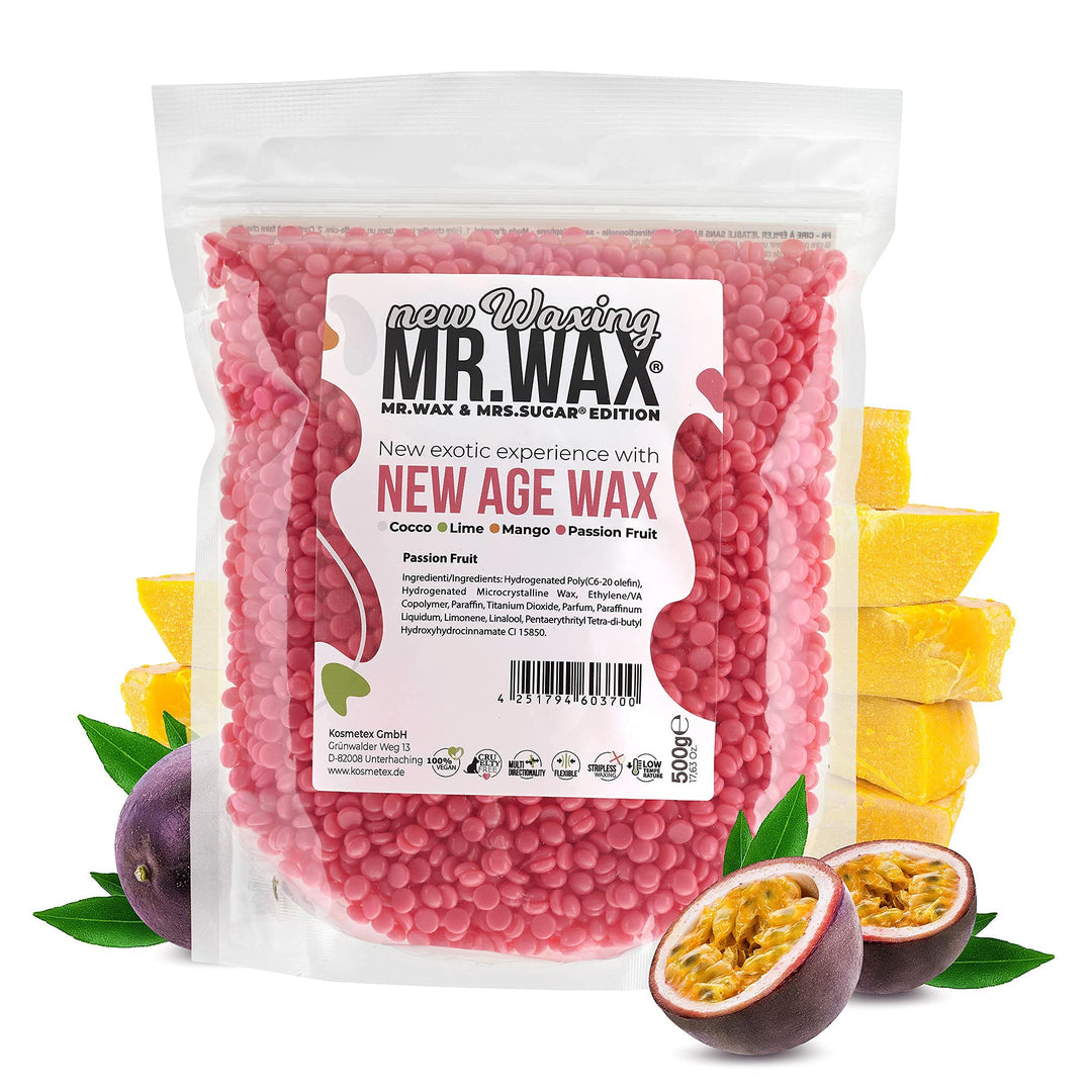 Mr. Wax New Age Waxing Passionsfrucht Wachsperlen für Haarentfernung, Wachs Warmwachs Perlen, schmer