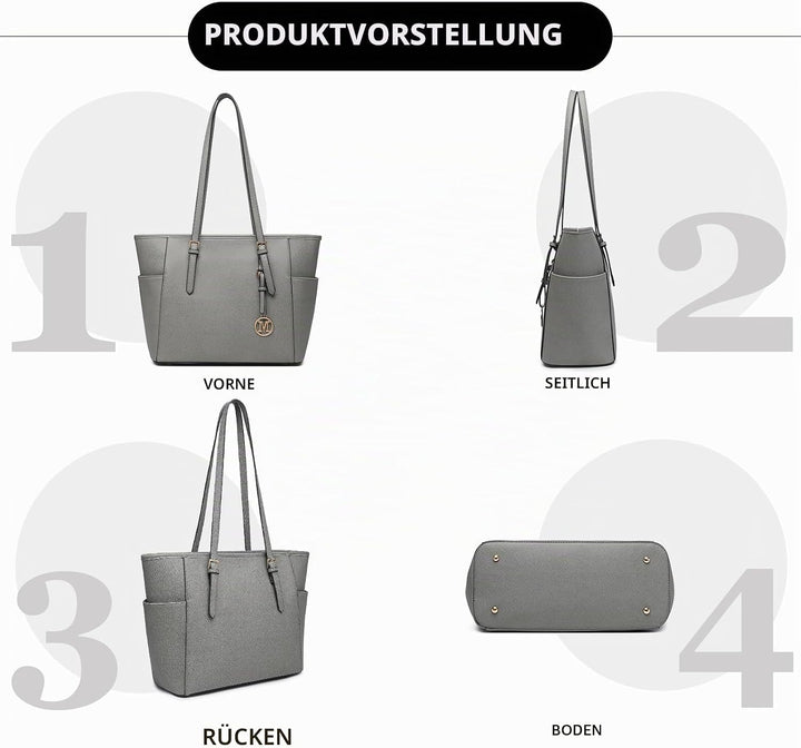 Miss Lulu Handtasche Damen Tasche damen Shopper Damen Gross Shopper Schultertaschen Damen Grosse Han