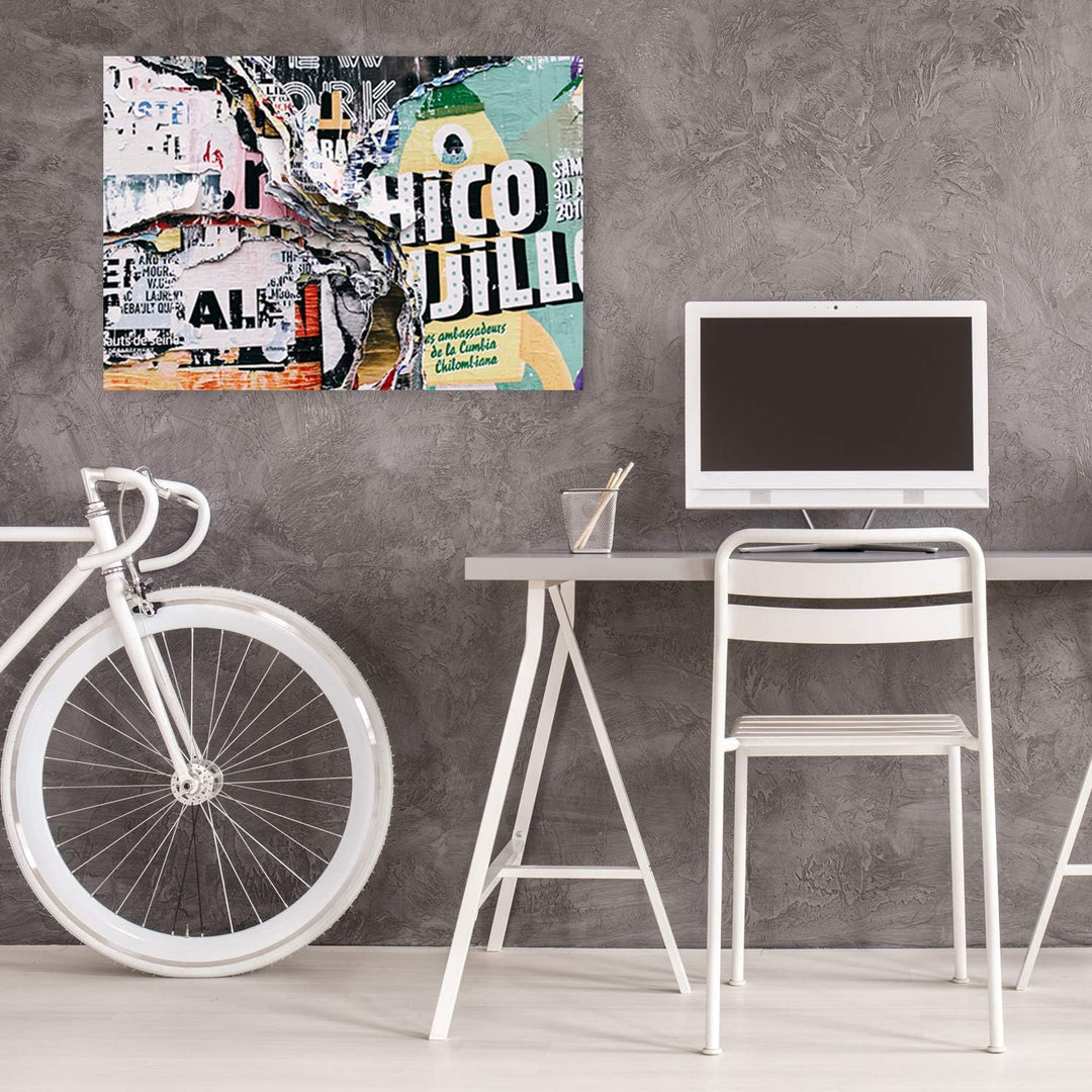 Feeby Bild auf Leinwand abstrakt Kunstdruck modern für Schlafzimmer Grau 80x60 cm M14506 80x60 cm, M