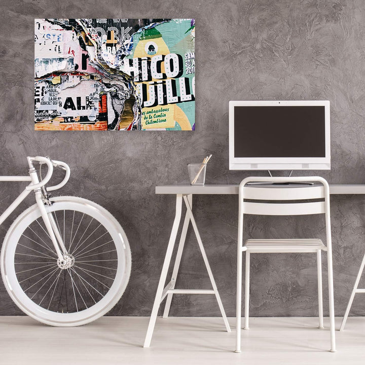 Feeby Vlies Leinwandbild Strassenkunst 80x60 cm Wand Bild Kunstdruck Deko Wohnzimmer Wohnungs Deko P