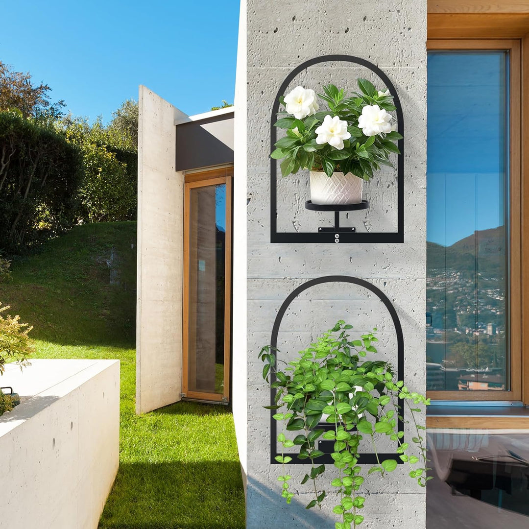 Metall Pflanzregal Schwarz Hängende Blumentöpfe Wandbehang Regal Wand für Blumen Pflanzen Garten Bal