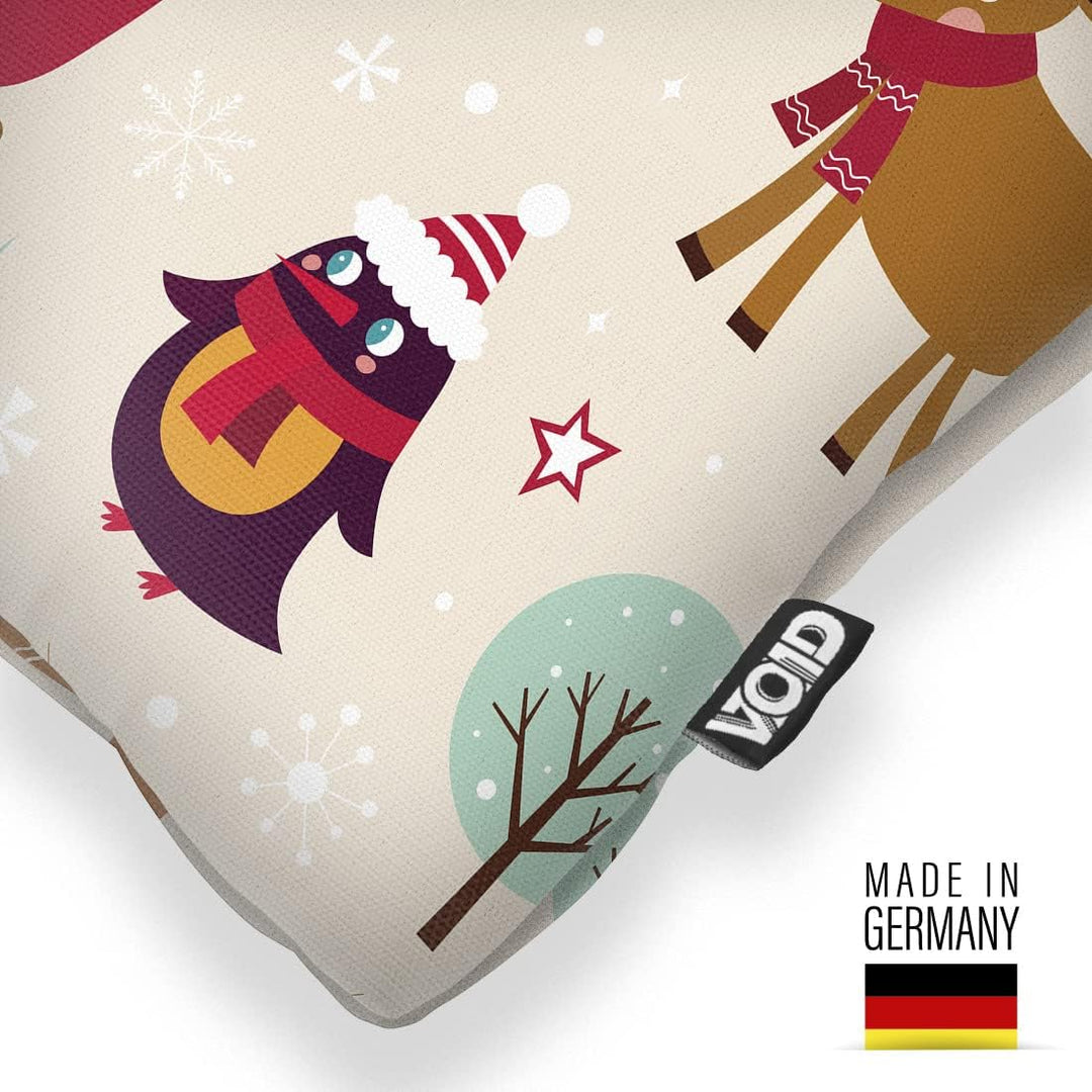 VOID Schlitten Nikolaus Weihnachten Kissenbezug Kissenhülle Sofakissen Kissen Deko Weihnachten Winte