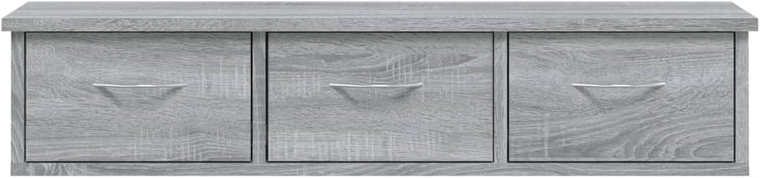 Tidyard TV Wandschrank Wandregal mit Schublade Hängeschrank TV Möbel Holzwerkstoff Grau Sonoma 88x26