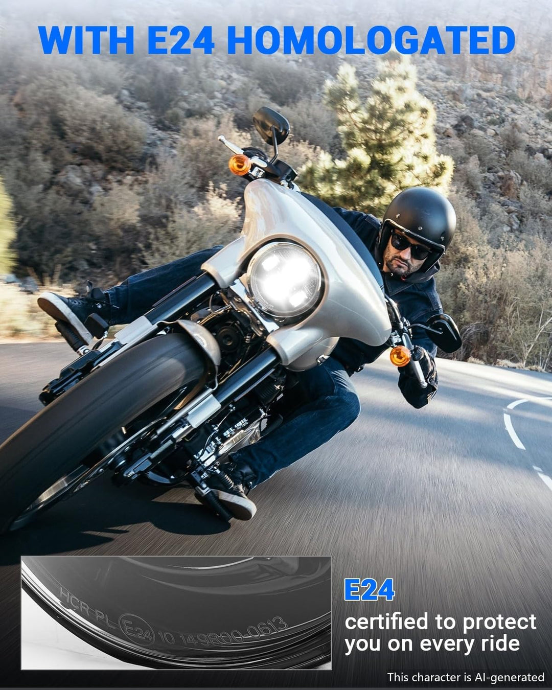 SUPAREE 5.75 Zoll Led Motorrad Scheinwerfer E-geprüft Motorrad Frontscheinwerfer Motorrad Scheinwerf