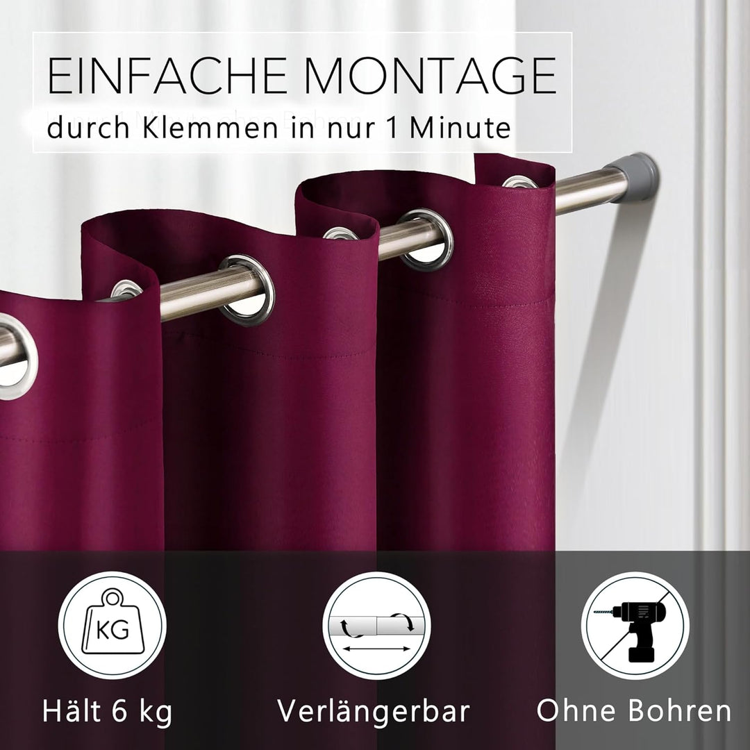 Thermo Türvorhang mit Vorhangstange & Magneten zum Abdichten, einfache Montage ohne Bohren in 1 Min