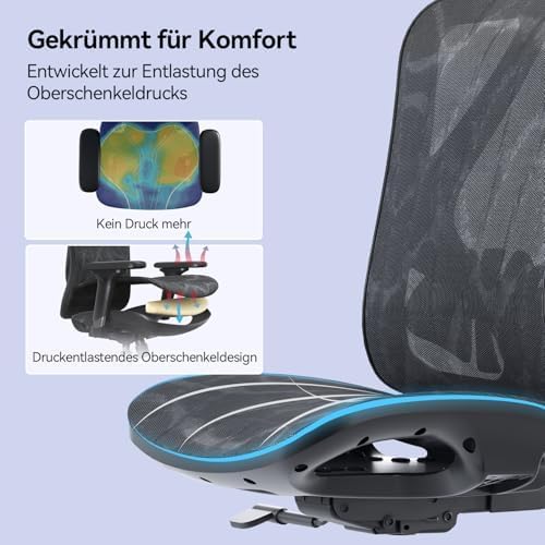 SIHOO M57 – Ergonomischer Bürostuhl mit Verstellbarer Lendenwirbelstütze, Netz-Schreibtischstuhl mit