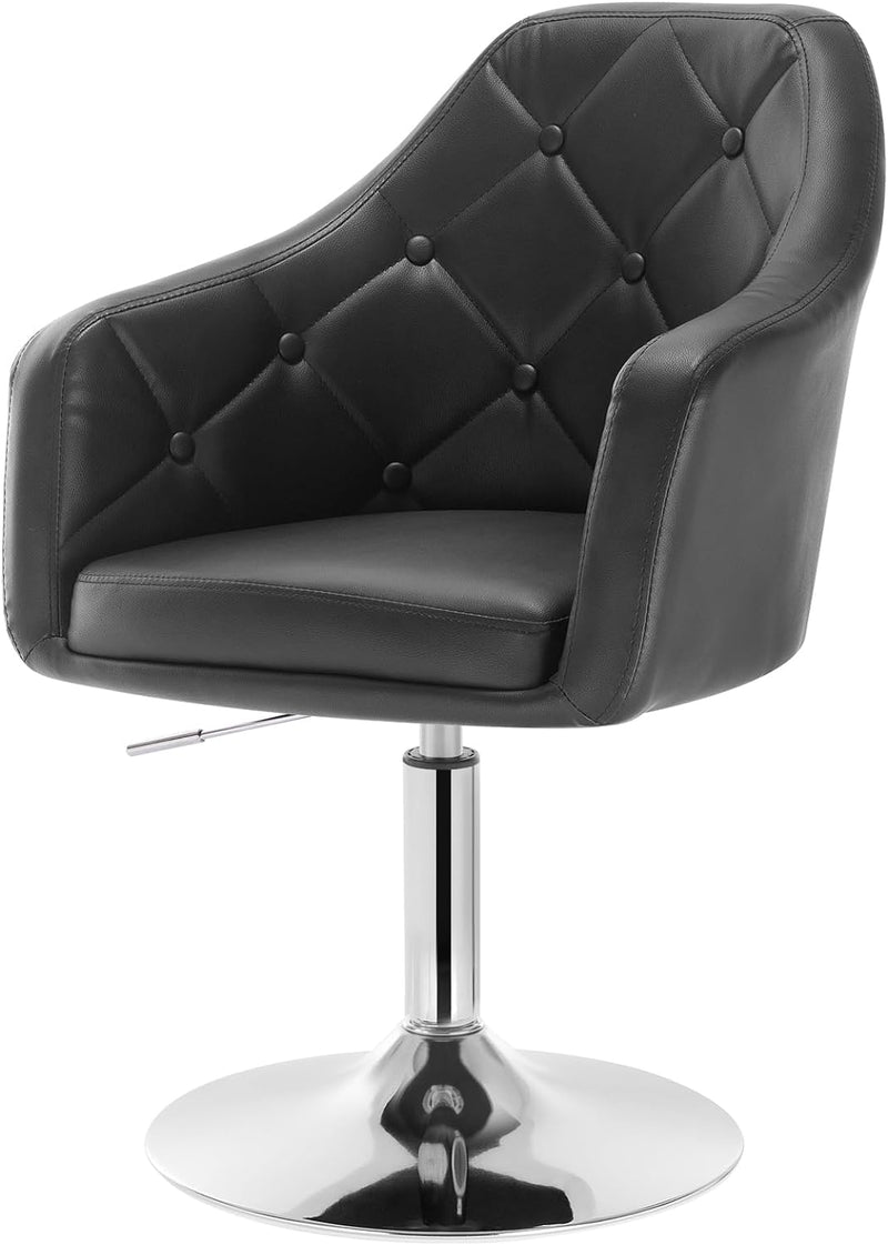 WOLTU® BH104sz 1x Barsessel Loungesessel, stufenlose Höhenverstellung, verchromter Stahl, Kunstleder