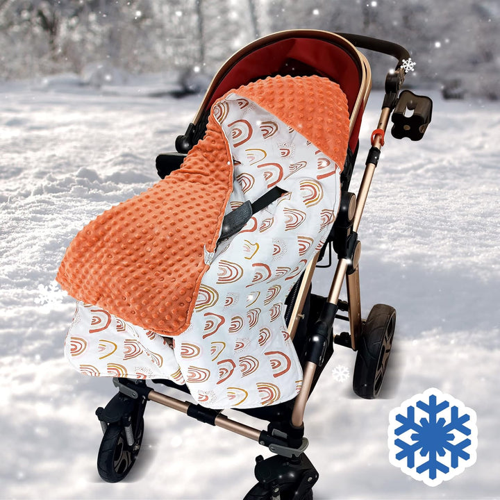 Miracle Baby Einschlagdecke Babyschale Winter Universal Kuscheldecke 90x90cm für Buggy Kinderwagen (