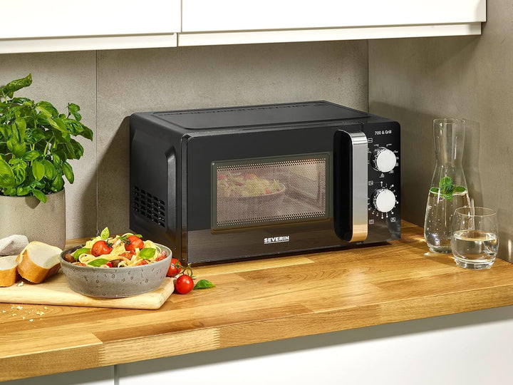 SEVERIN 2-in-1 Mikrowelle mit Grill 700 W, 900 W Grill, Grillofen mit 9 Automatikprogrammen, Mikrowe