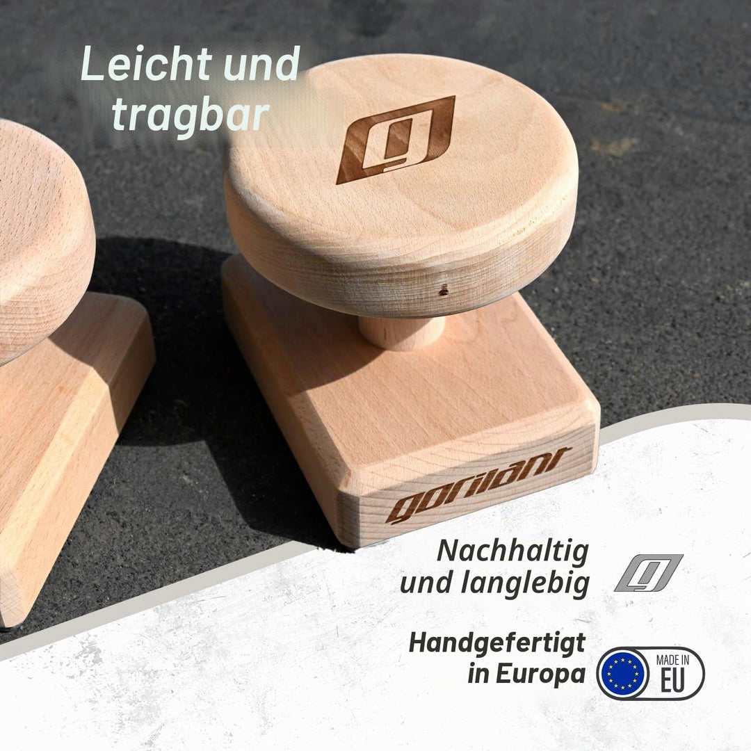 Gorletic Basic Balance Blocks - Gleichgewichtsblöcke für Handstand, Calisthenics, Liegestütze, Holzd