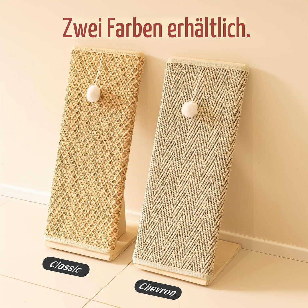 PETKARAY Kratzbrett Katze, 65 cm hoch, mit Rampe, Robustes L-förmiges Kratzmöbel als Möbelschutz, Ka