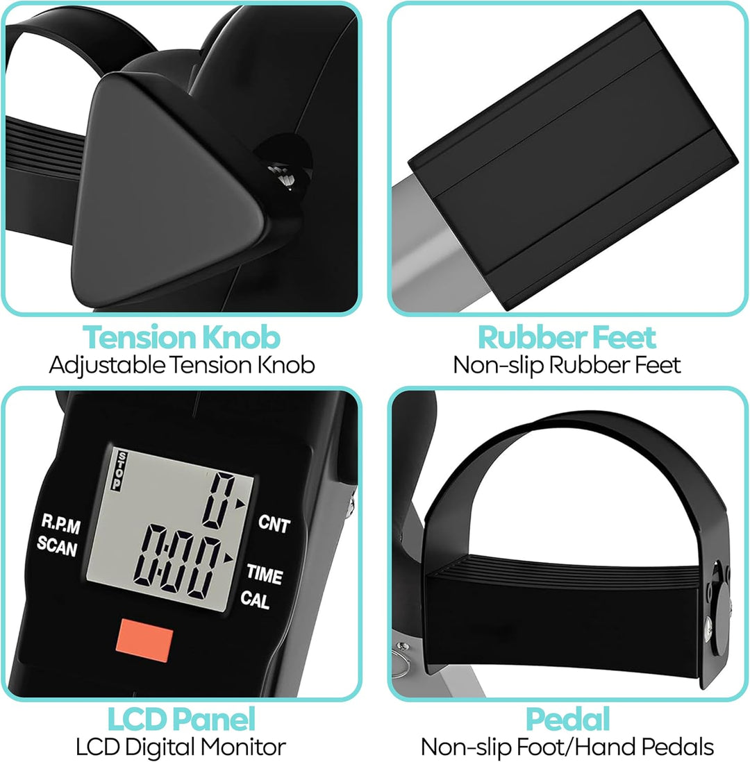 TechFit Pedal-Ausbilder, Mini-Heimtrainer für Heim und Büro, leichte Trainingsmaschine für Arme und