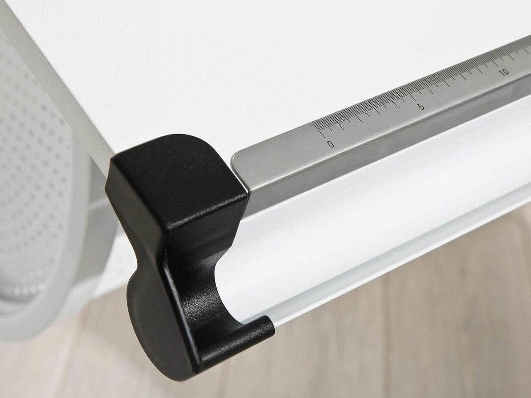 Inter Link – Höhenverstellbarer Schreibtisch – Aus Metall Weiss - Leisten in Pink Grün und Weiss – M