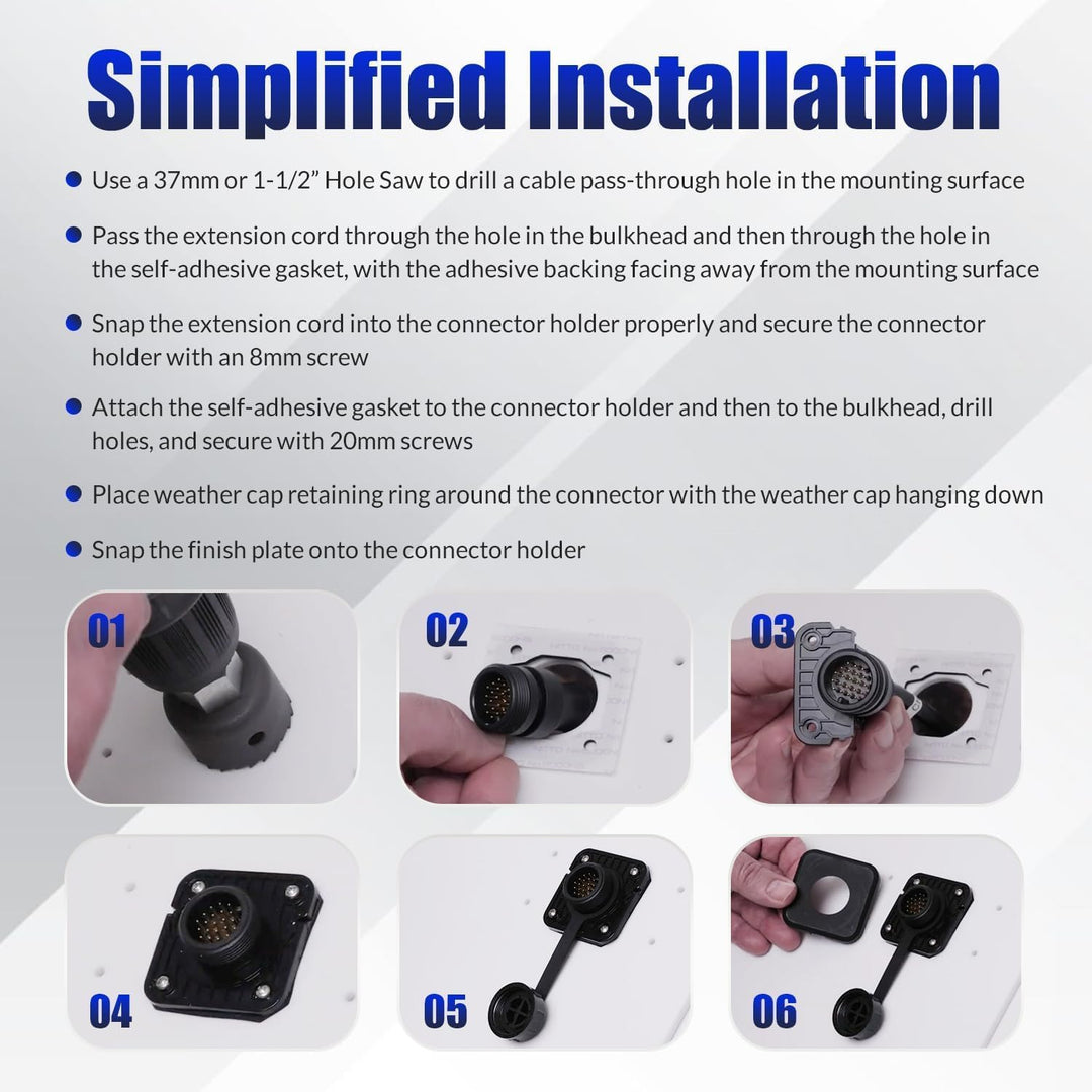 Bulkhead-Steckverbinder-Set für Garmin LiveScope Plus LVS34/LVS62 – Wasserdichtes Schnellkupplungssy
