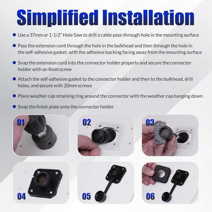 Bulkhead-Steckverbinder-Set für Garmin LiveScope Plus LVS34/LVS62 – Wasserdichtes Schnellkupplungssy