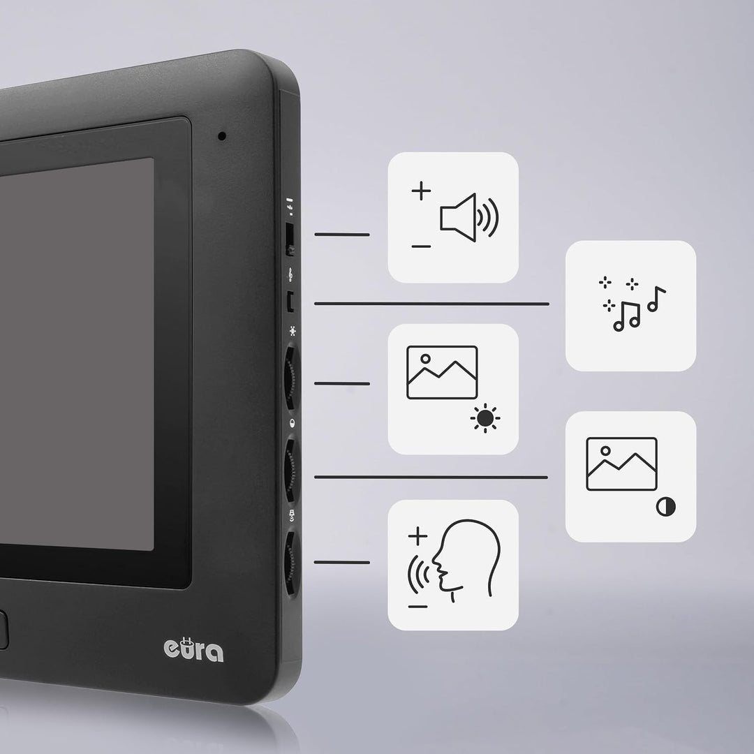 EURA VDP-45A3-TY Alpha+ TUYA Video-Türsprechanlage Gegensprechanlage WiFi, 4 Draht, 7-Zoll-Farbmonit