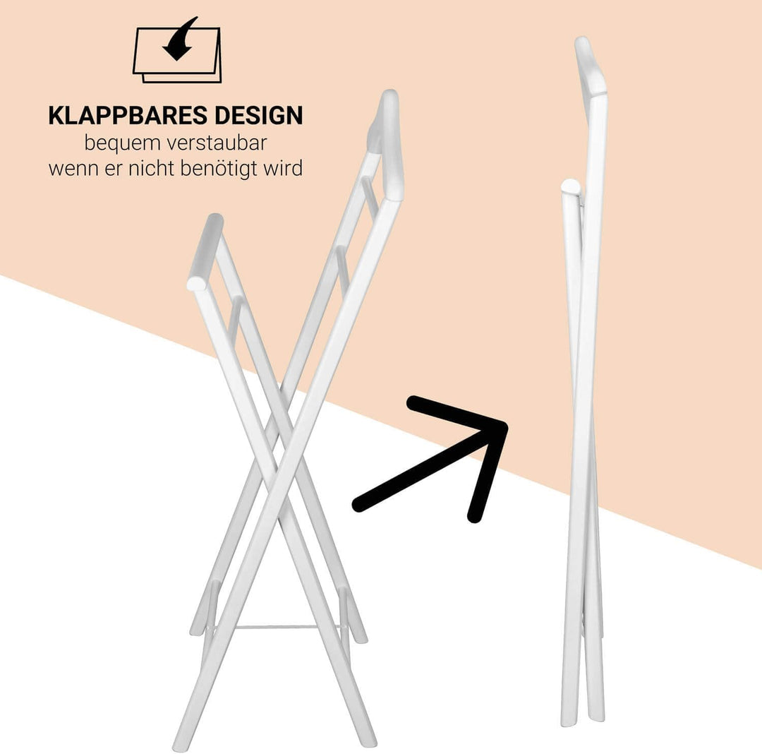 Herrendiener Kleiderbutler Kleiderständer Stummer Diener aus Holz klappbar und leicht (Weiss) 1 Stüc