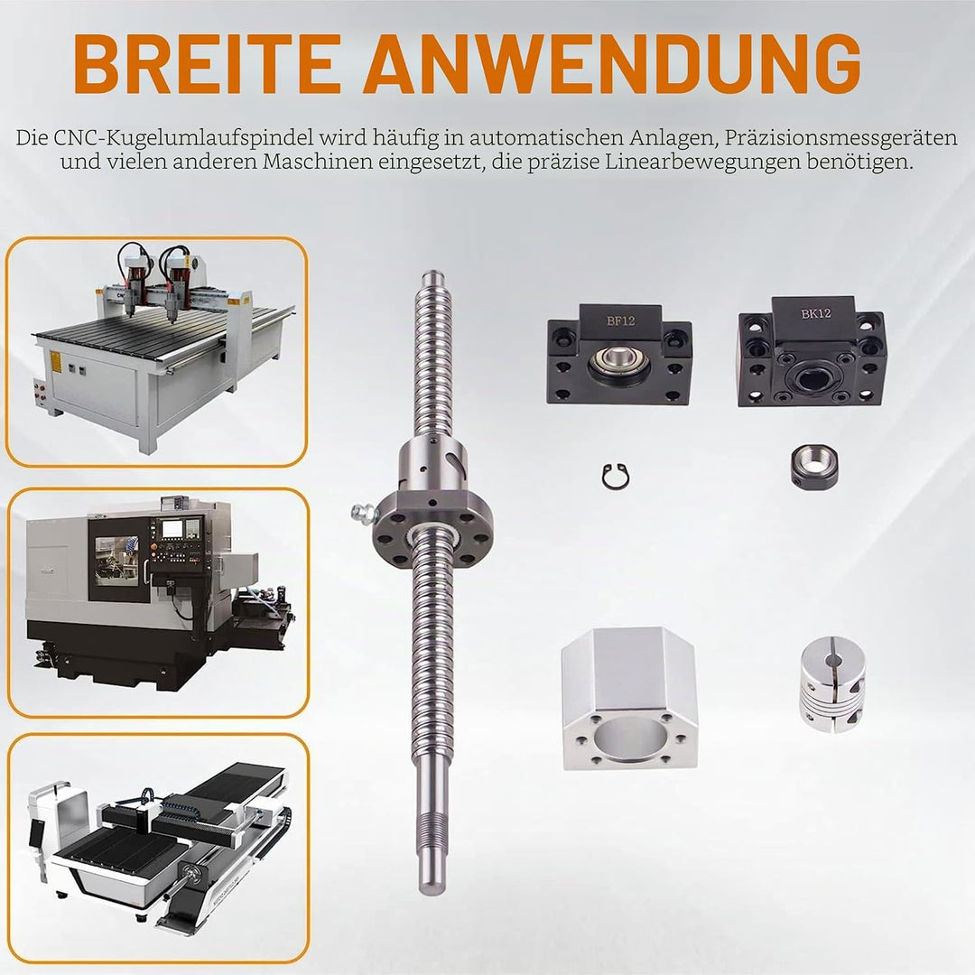 CNCYEAH SFU2005 Kugelschrauben-Set 1000mm Linearführung mit 2005 Schraubenmuttergehäuse + Kugelmutte