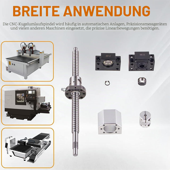 CNCYEAH SFU2005 Kugelschrauben-Set 1000mm Linearführung mit 2005 Schraubenmuttergehäuse + Kugelmutte