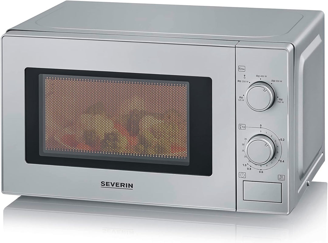 SEVERIN Solo Mikrowelle 700 W, kleine Mikrowelle mit 5 verschiedenen Leistungsstufen, Mikrowelle mit