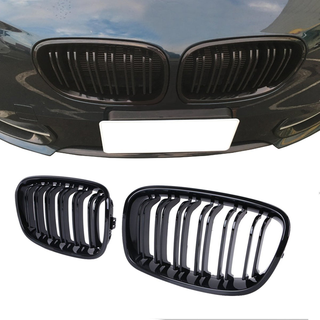 Ricoy Gloss Black 2011-2014 F20 F21 1 Series Sport Kidney Twin Flns Grillrost (Packung à 2 Stück) Sc