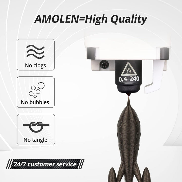 AMOLEN 3D Filament Massgenauigkeit +/- 0,02 mm, Sauber Gewickeltes, Kompatibel Mit 3D FDM Druckern,