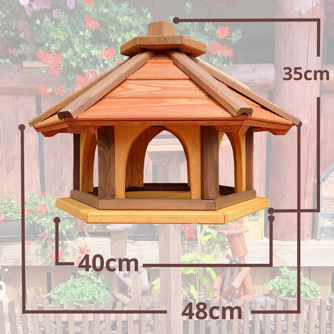 Vogelhaus mit Stander aus Holz, wetterfest, vogelfutterhaus, Futterhaus, Futterstation für Wildvögel
