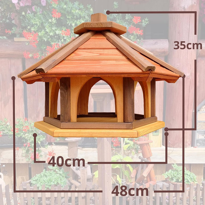 Vogelhaus mit Stander aus Holz, wetterfest, vogelfutterhaus, Futterhaus, Futterstation für Wildvögel