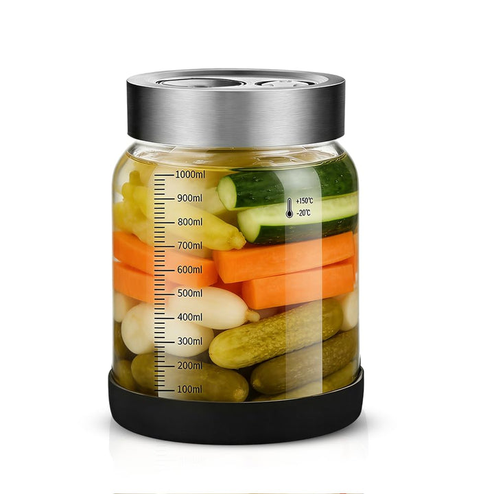 Fermentierglas mit Deckel, Gärglas mit Entlüftungsventil 1L, Fermentiergläser mit Gärventil, Gärglas