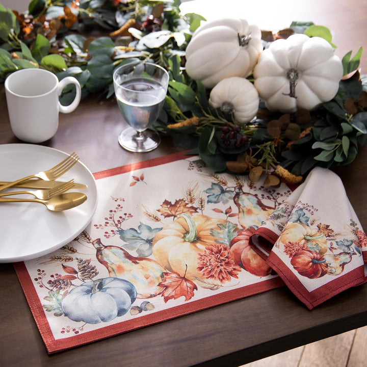Elrene Home Fashions Botanical Harvest Tischsets, Kürbisdesign, 33 x 48,3 cm, 4 Stück 13"x19" (Set o