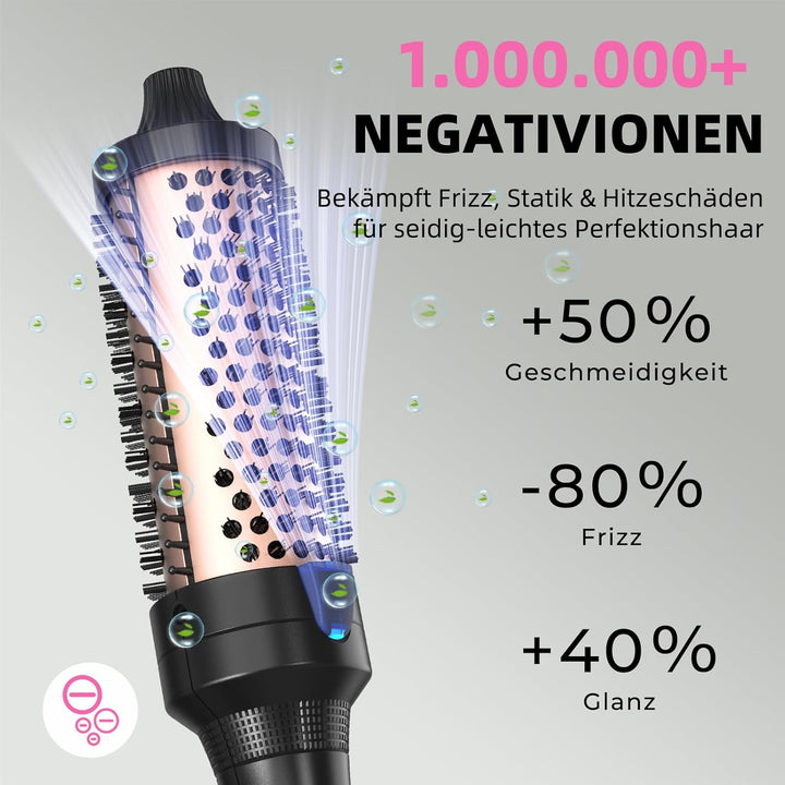K&K Thermobürste Keratin Thermal Brush Protect Beheiztes Fass Heisse Haarbürste Ionisch Glatt Schein