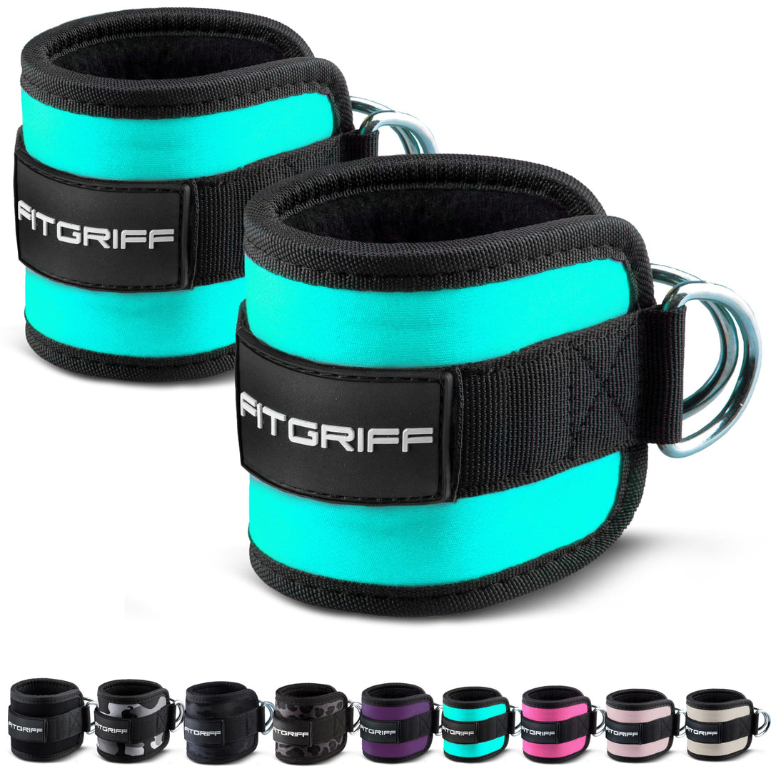 Fitgriff® Fussschlaufen V1 (gepolstert) - für Fitness Training am Kabelzug - (2 Stück) Ankle Straps