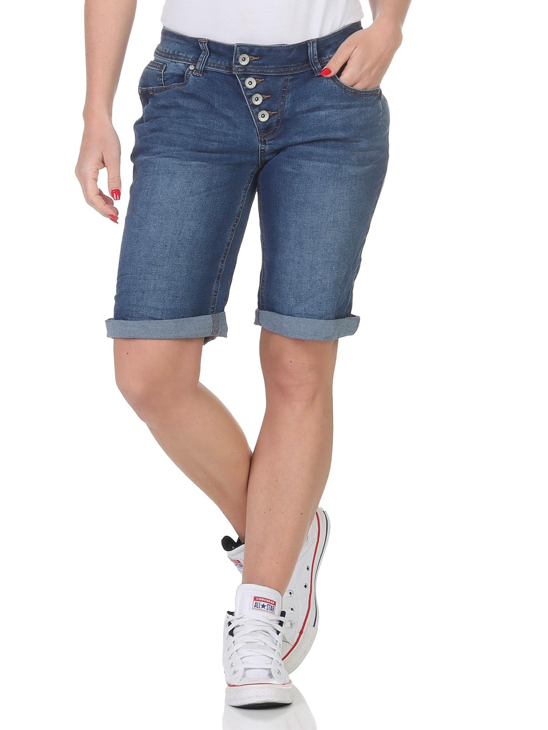 Buena Vista Jeans Hosen Damen - Malibu Short - Stretch Denim - Jeansblau - Gr. M
