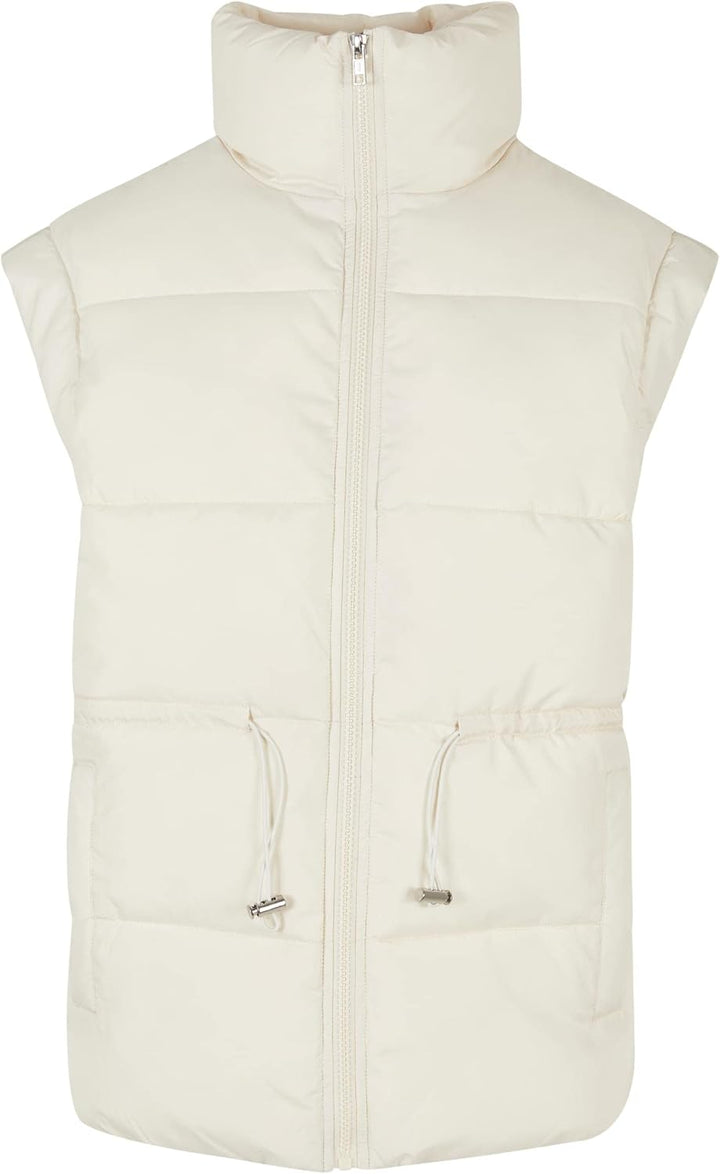 Urban Classics Damen Ladies Waisted Puffer Vest Weste M Whitesand, M Whitesand
