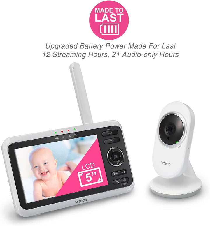 Vtech VM350 Babyphone mit Kamera 5 Zoll Video Baby Monitor, Klarer Sound babyfon mit Kamera LCD-Farb