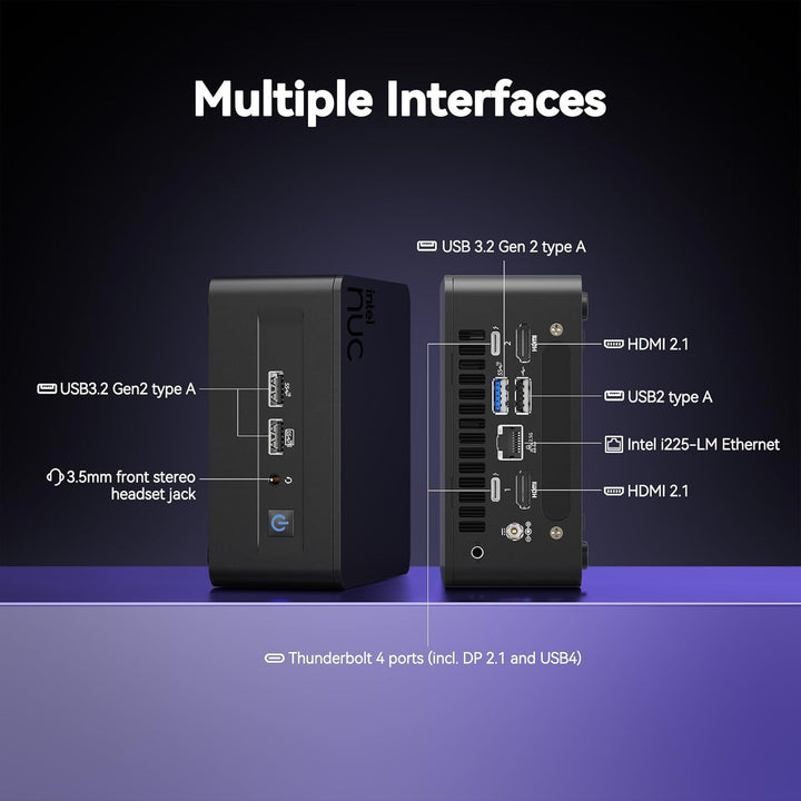 Intel NUC 13 Pro Mini PC, Core i7-1360 Prozessor Mini Computer (12C/16T/18M Cache), 32GB DDR4 1TB SS