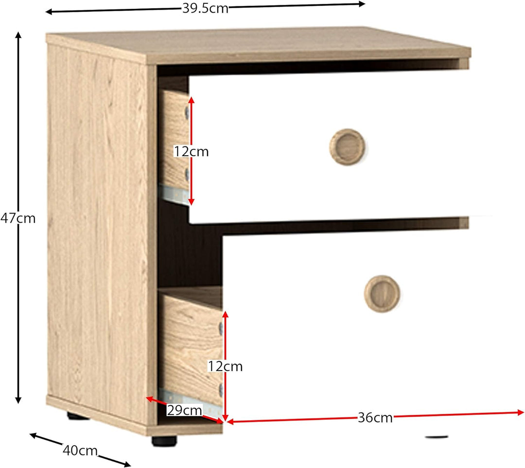 Junior Vida Kommoden & Sideboards, Spanplatte, Weiss & Eiche, Standard, Weiss & Eiche