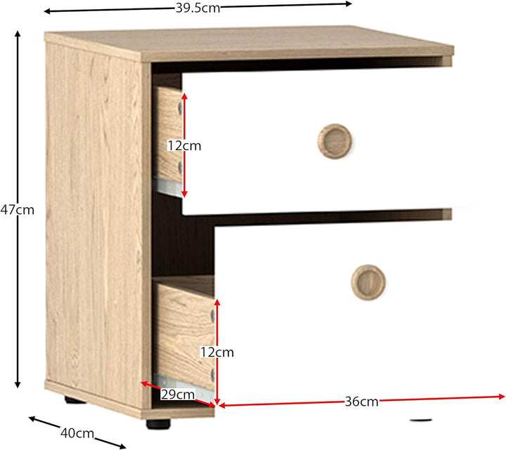 Junior Vida Kommoden & Sideboards, Spanplatte, Weiss & Eiche, Standard, Weiss & Eiche