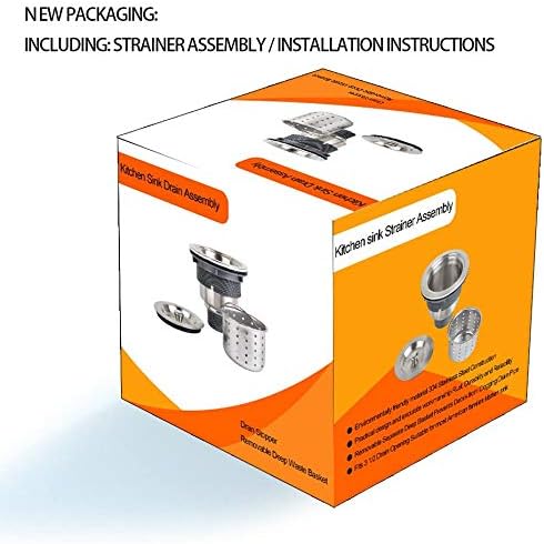 KONE 3-1/2-inch Kitchen Sink Strainer with Removable Deep Waste Basket / Strainer Assembly / Sealing