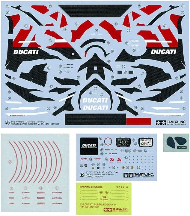 Tamiya 14140 1:12 Ducati Superleggera V4 - originalgetreue Nachbildung, Plastik Bausatz, Basteln, Mo