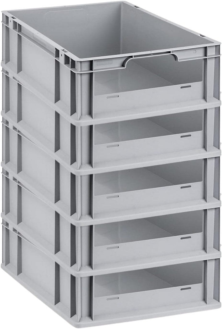 SuperSparSet 5x Eurobox NextGen Insight | HxBxT 17x40x60cm | 34 Liter | Front offen | Eurobehälter,