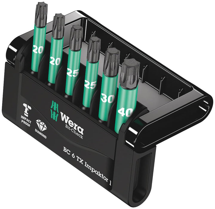 Wera Bit-Sortiment, Bit-Check 6 TX Impaktor 1, 6-teilig, 05057693001 Bit-Check 6 TX Impaktor 1 Singl